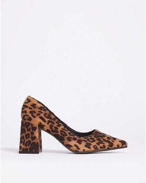 JD Williams Block Heeled Court Shoe Eee Fit - Brown