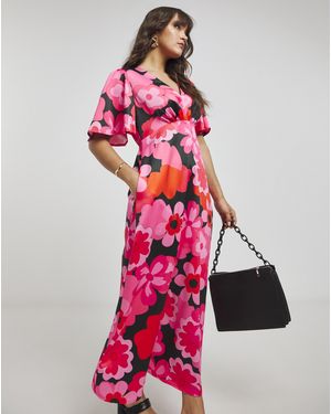 Twisted Wunder Grace Flower Maxi Dress - Red