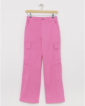 Simply Be Double Pocket Cargo Trouser - Pink