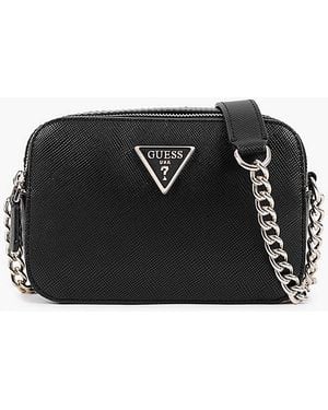 Guess Noelle Saffiano Cross-Body Bag - Black