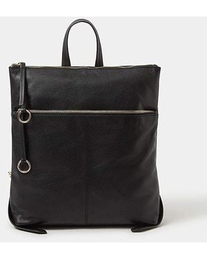 Accessorize Double Zip Leather Backpack - Black