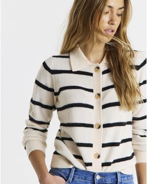 Simply Be Button Through Collar Cardigan - Natural