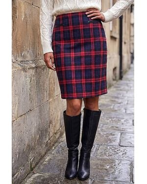 Roman Roman Check Print Skirt - Red