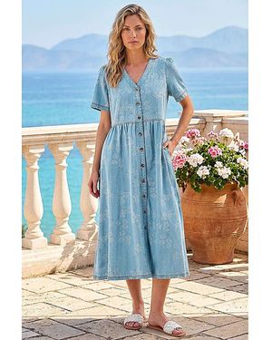 Roman Roman Floral Shirt Dress - Blue
