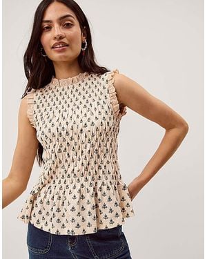 Monsoon Amaya Sleeveless Jersey Top - White