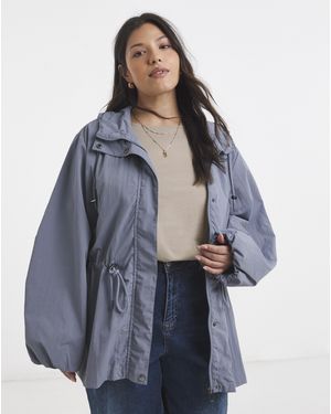 Simply Be Waist Detail Parka - Blue