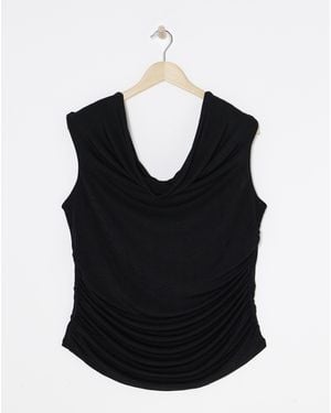 Simply Be Slinky Bardot Top - Black
