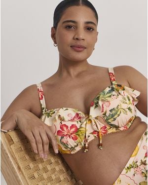 Figleaves Frill Bandeau Bikini Top - Brown