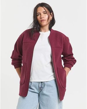 Simply Be Zip Bomber Jacket - Red