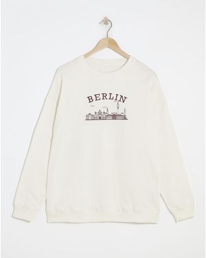 Simply Be Berlin Embroidered Sweatshirt - White