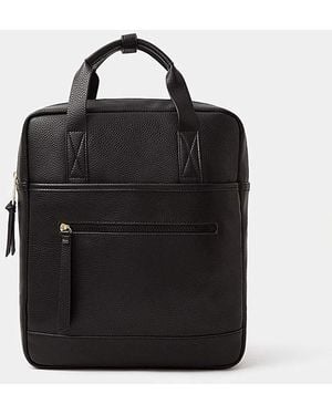 Accessorize Faux Leather Backpack - Black
