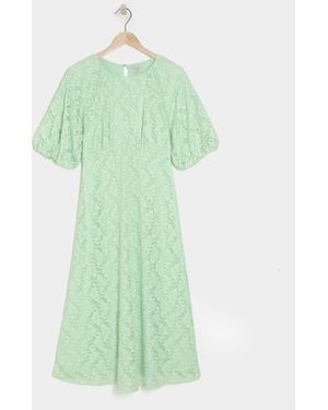 Joanna Hope Lace Dress With Puff Sleeves - Green