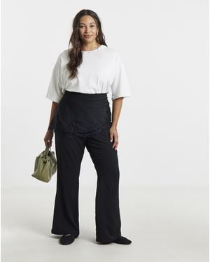 Simply Be Skirt Overlay Trousers - White