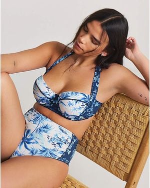 Figleaves Lisbon High Waisted Bikini Bottoms - Blue