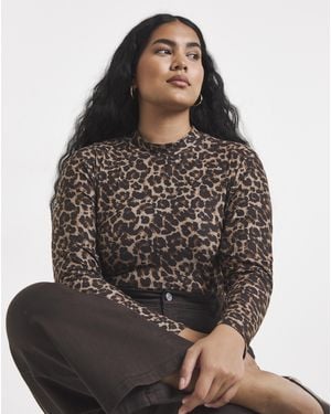Vila Leoa High Neck Top - Brown