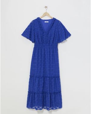 Joanna Hope Spot Midi Dress - Blue