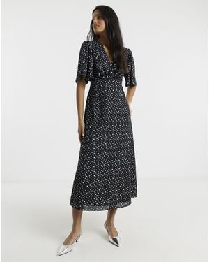 Twisted Wunder Grace Foil Midi Dress - Black