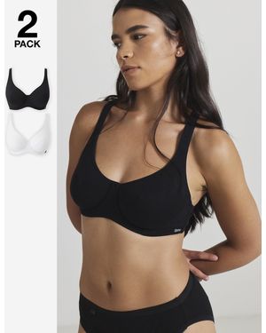 Slimma 2 Pack Cotton Full Cup Bras - Brown