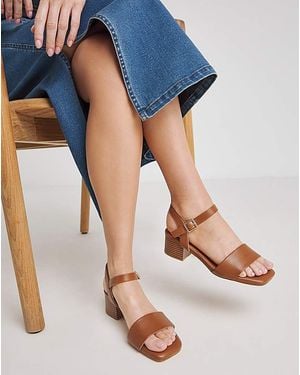 Simply Be Low Block Heel Barely There Sandal Wide - Blue
