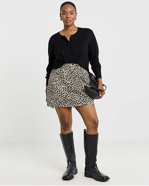 Simply Be Sbe Denim Pocket Mini Skirt - Grey