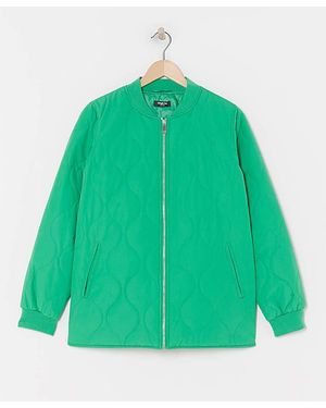 Simply Be Quilted Bomber Jacket - Green