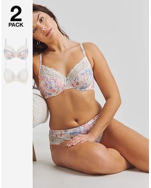 Pretty Secrets 2 Pack Adrianne Full Cup Bra - Natural