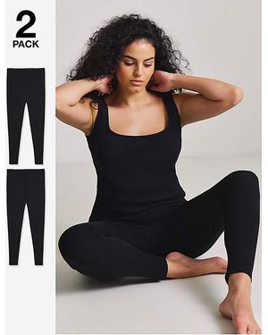 Pretty Secrets 2 Pack Thermal Leggings - Black