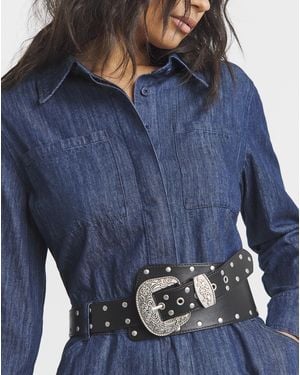 Simply Be Western Studded Hip Belt - Blue