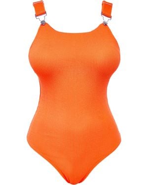 Simply Be Euphoria Crinkle Swimsuit - Orange