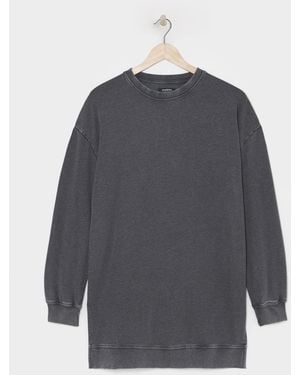 Simply Be Acid Wash Side Split Sweatshirt Tunic - Grey