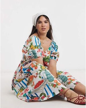 Simply Be Cotton Midi Dress - White