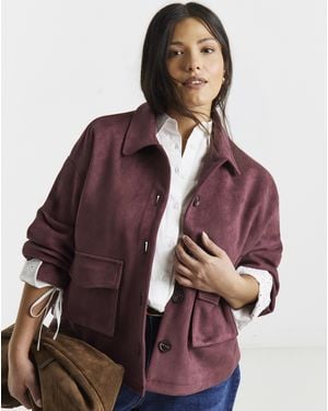 Simply Be Suedette Pocket Shacket - Red
