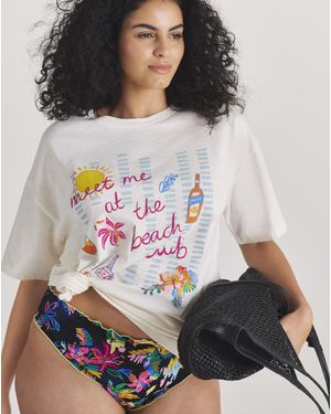Beach To Beach Graphic Beach Tshirt - White