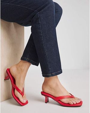 Simply Be Toe Post Kitten Heel Ex Wide - Blue