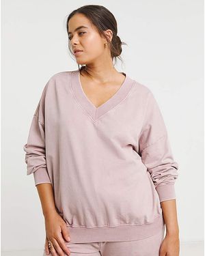 Simply Be V Neck Sweatshirt - Pink