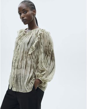 Mango Siena Printed Blouse - Green