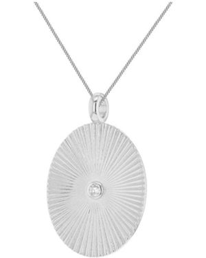 iJewel Sterling Groove Cz Necklace - White