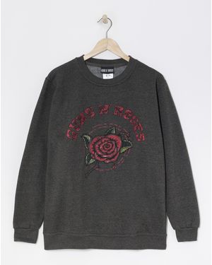 Simply Be Guns N Roses Sweatshirt - Grey