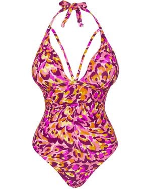Figleaves Cancun Strappy Swimsuit - Pink