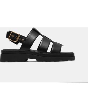 Clarks Arwell Leather Sandal E Fit - Black