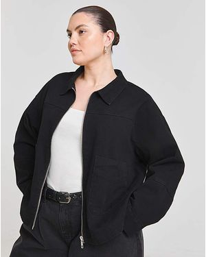 Simply Be Cropped Utility Jacket - Black