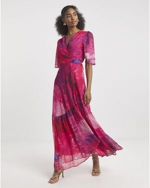 Hope & Ivy Hermione Wrap Maxi Dress - Pink