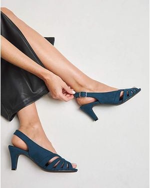 JD Williams Peep Toe Slingback Shoes Wide - Blue