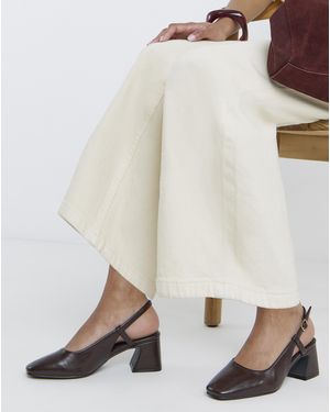 JD Williams Block Heel Slingback Shoes Ex Wide - White