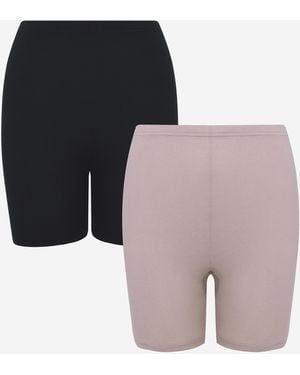 Pretty Secrets 2 Pack Comfort Shorts - Black