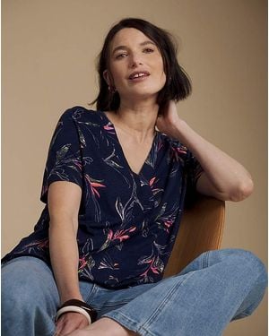 Julipa Linen Jersey Boxy Top - Blue