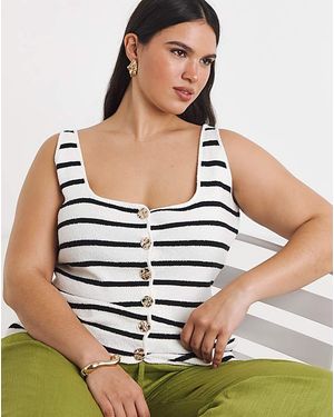JD Williams Scoop Neck Vest With Button Detail - Multicolour