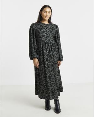 Simply Be Waffe Drop Hem Dress - Black