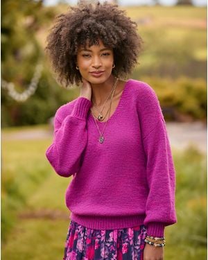 Joe Browns Oh So Cosy V-Neck Jumper - Pink