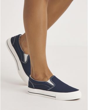 Simply Be Slip On Chunky Sole Trainers Wide Fit - Blue